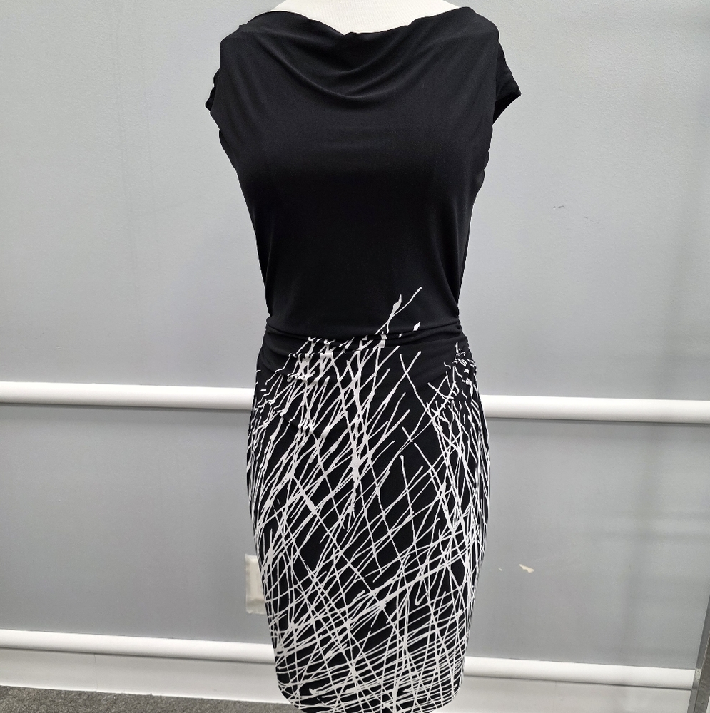 Calvin Klein Black and White Midi Dress